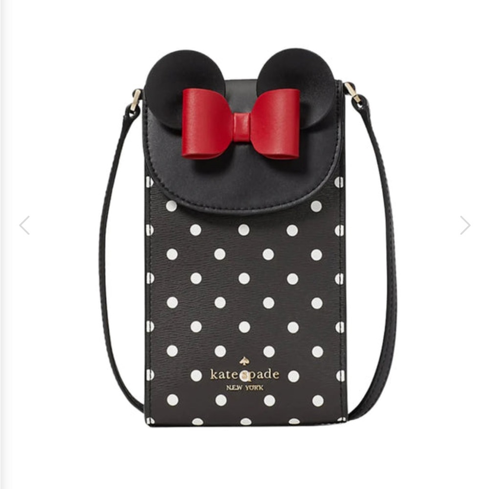 Kate Spade Black and White MINNIE MOUSE Polka Dot Bag with Red Bow